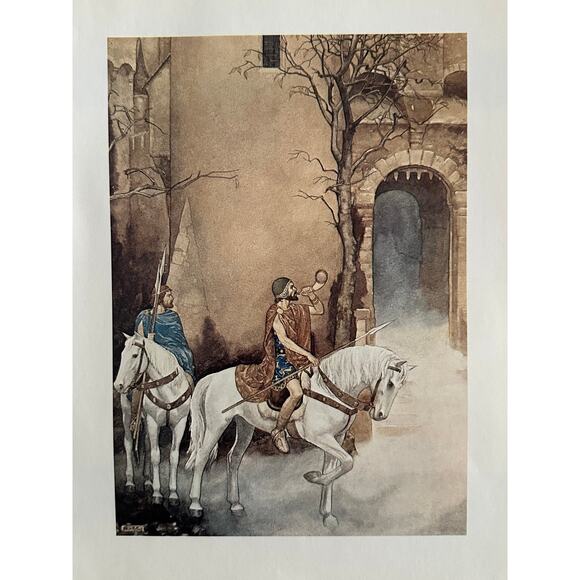 Alan Lee, Warrior Blowing a Horn, Fantasy, Illustration, Print ~ 250801-WH 595 G - Picture 2 of 2